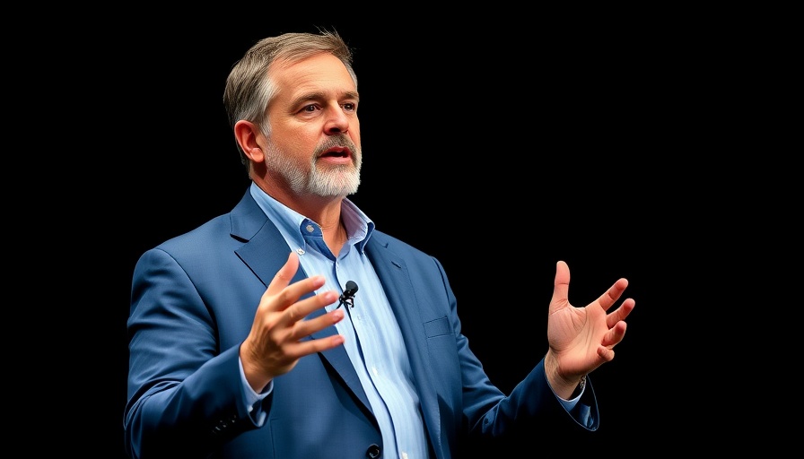 Man discussing Amazon pricing policy shift on stage.