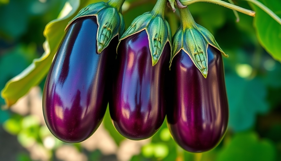 Eggplants growing with proper spacing in garden.