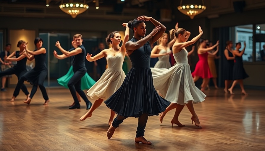 Elegant dancers performing expressive routine at Bay Area Dance Week.