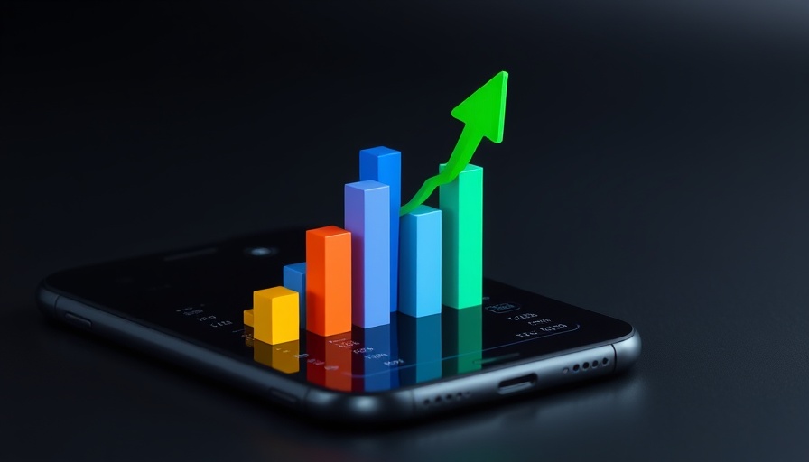 Core inflation in Japan visual concept with 3D bar chart on phone.