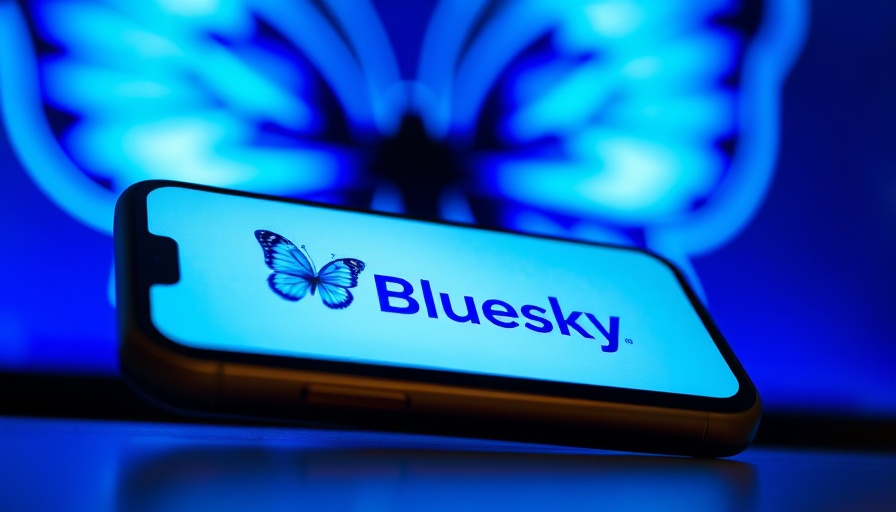 Smartphone with Bluesky logo, symbolizing decentralization tech focus.
