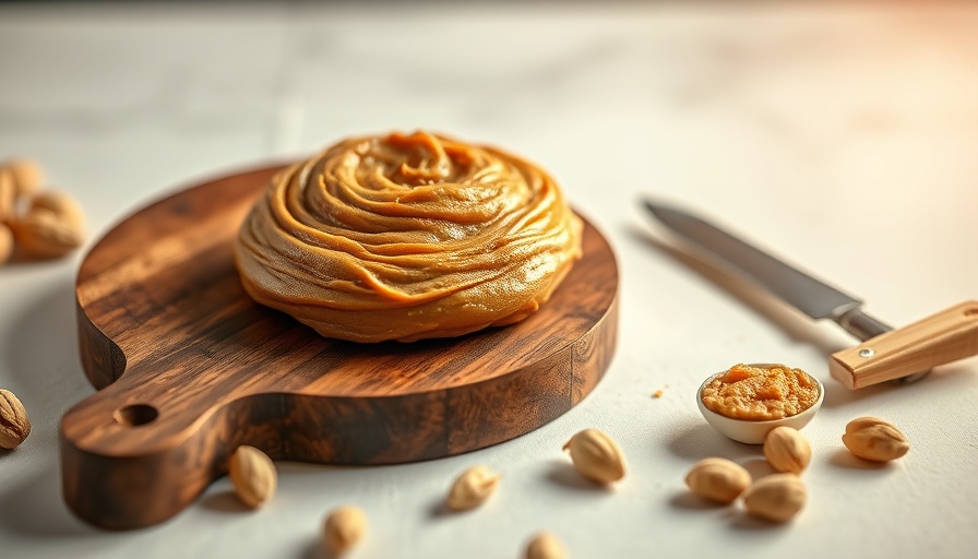 Peanut butter on bread with peanuts and knife, Peanut Allergy Immunotherapy.