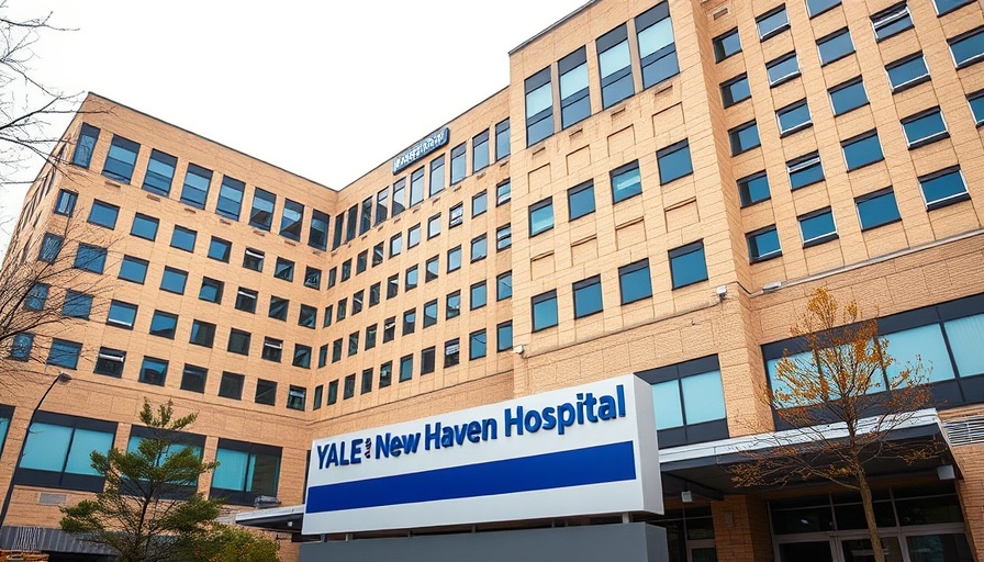 Facade of Yale New Haven Hospital, highlighting modern architecture.