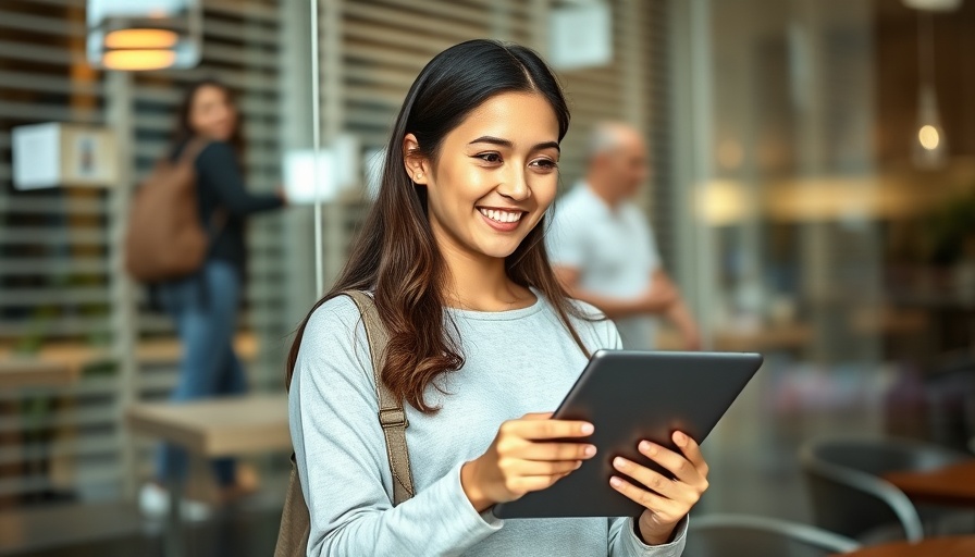 Young woman budgeting to pay off debt on tablet.