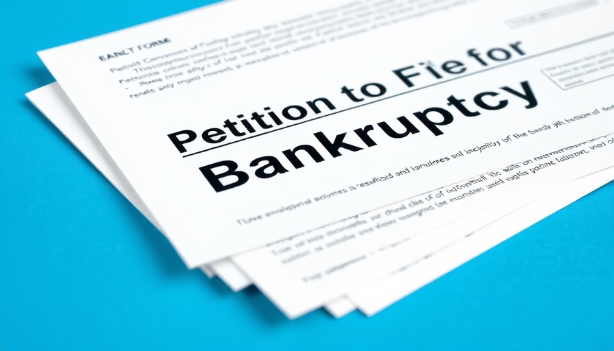 Close-up of bankruptcy forms showing petition to file document.