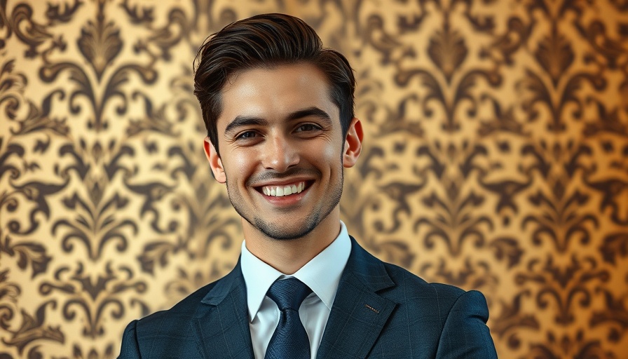 Professional young man smiling, AI in Healthcare context.
