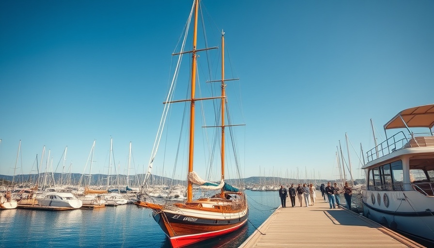 Family-friendly activities in Marin County: Tall sailboat at marina.