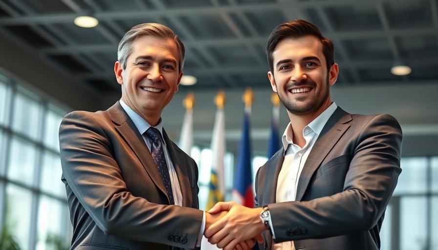 Business professionals shaking hands, symbolizing UK-US trade deal impact.
