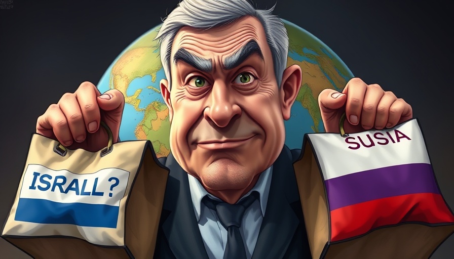Caricature of a man with diplomatic bags near globe, suggesting diplomacy disruption.