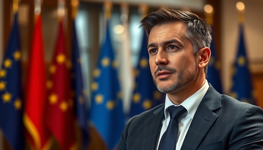 Greece's tech transformation highlighted in European setting with speaker.