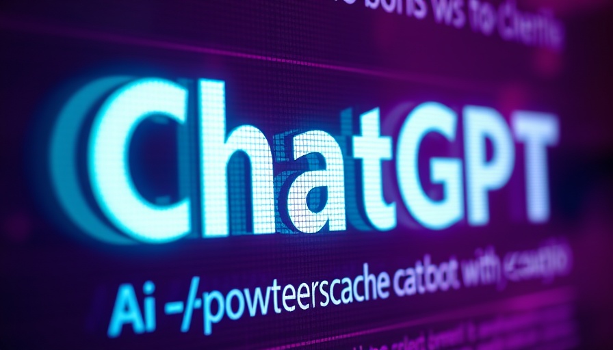 ChatGPT AI-powered chatbot display on a dark screen.