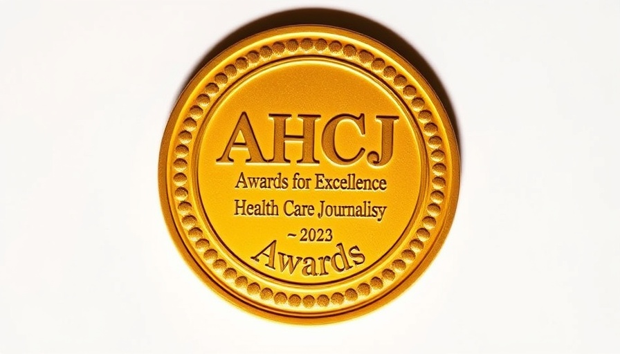 Golden award medallion for Health Journalism Contest Winners.