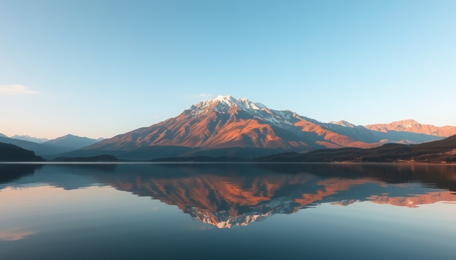 Tranquil lake reflecting mountains, Marin Municipal Water District investments.
