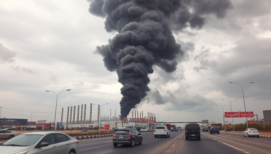 Massive smoke plume from chemical blast at Bandar Abbas port.