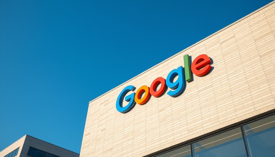 Modern Google logo on building against clear sky background, Stop Supporting Early Nest Thermostats.