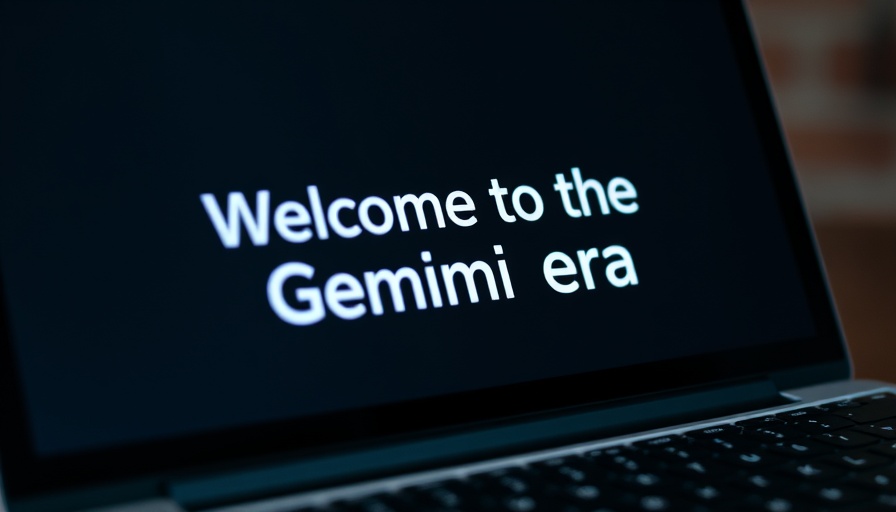 Laptop showing 'Welcome to the Gemini era' screen related to DeepMind.