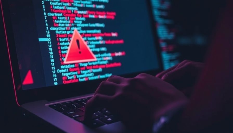 Hands typing on laptop with error sign and coding text, 4chan comeback concept.