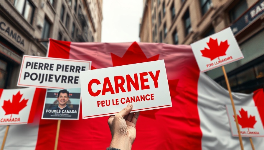 Canadian political signs collage representing Canada's neighborhood identity.