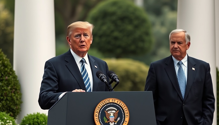 Discussion on Trump-induced interest rate cut mortgage rates, two men at podium.