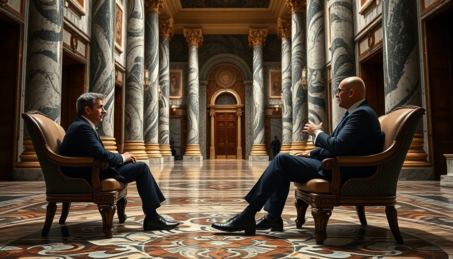 Trump Critiques Putin's Actions in Ukraine: Discussion in a grand marble hall.