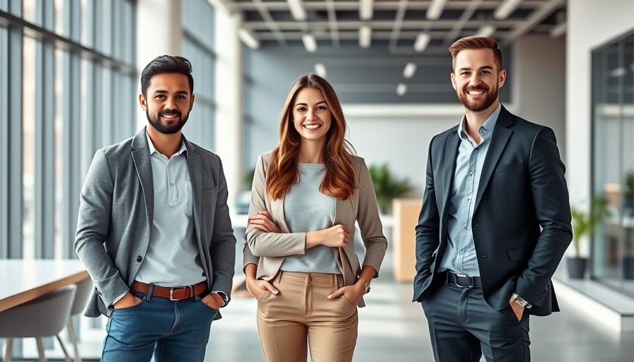Confident entrepreneurs in modern office - business startup funding.