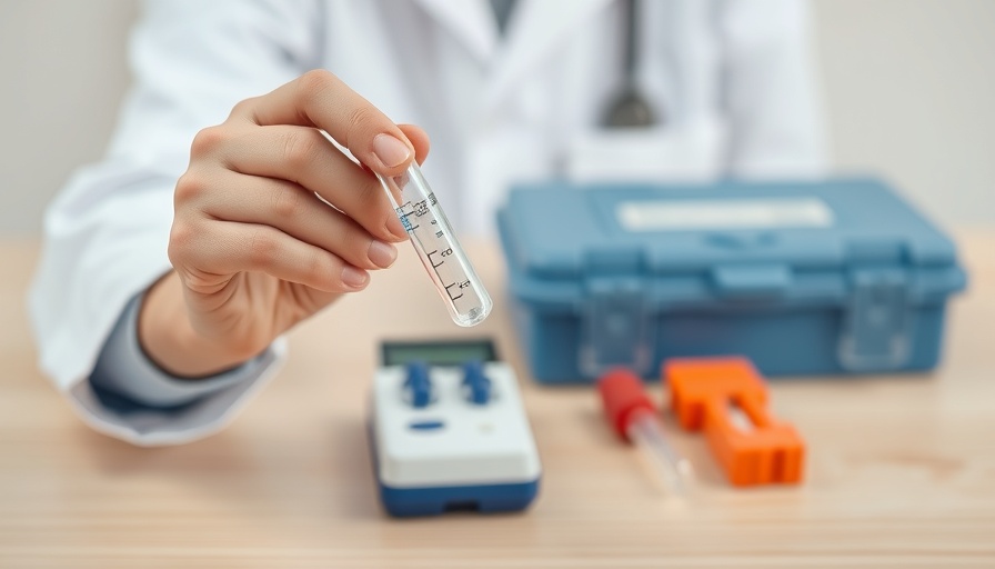 Non-invasive cancer detection technology kit with test tube on table
