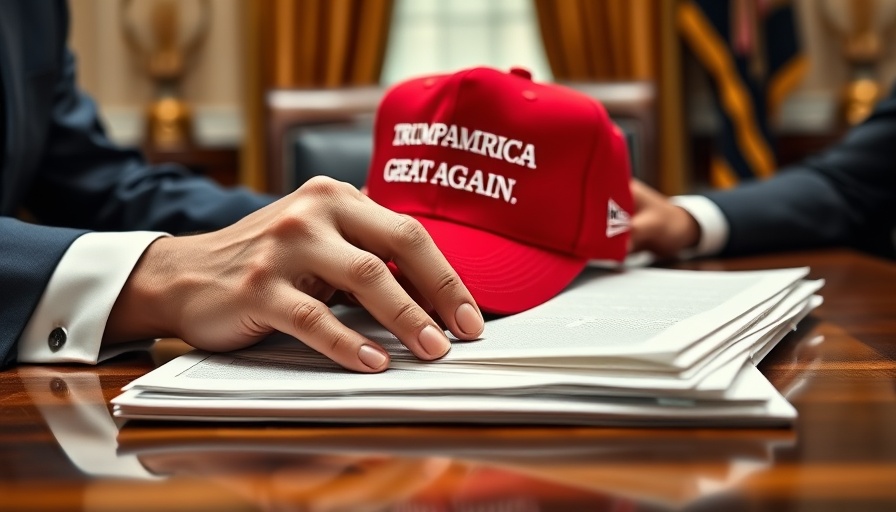 Trump’s agenda 100 days: Hands with MAGA hat in office.