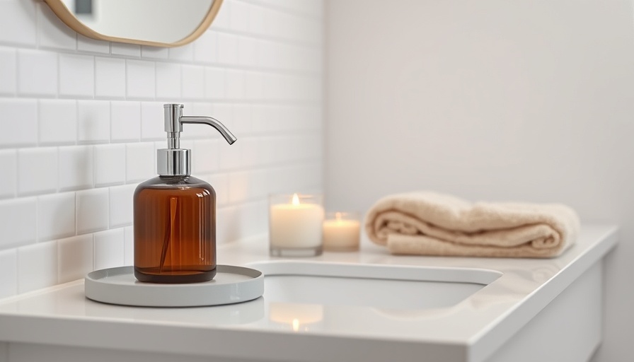 Elegant bathroom counter in Jack and Jill bathroom setting.