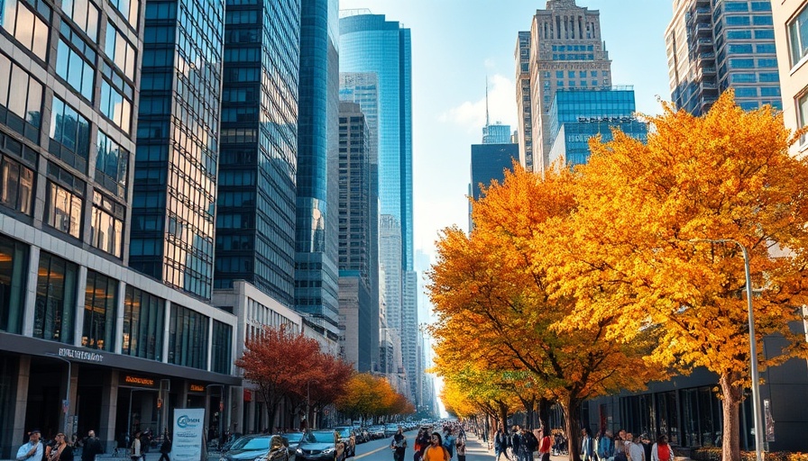 Cityscape in Pennsylvania with autumn trees and skyscrapers, highlighting best places to live in Pennsylvania 2025.