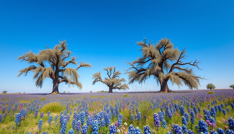 Beautiful bluebonnets with trees, best places to live in Texas 2025.