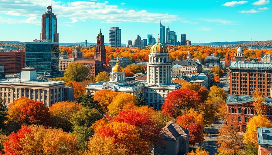 Cityscape of Pennsylvania with autumn foliage, best places to live 2025.