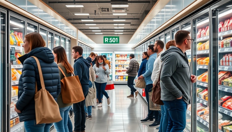 Customers shopping in a UK supermarket amid food inflation.