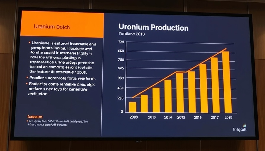 Corporate slide on Uranium production investment strategies with growth data.