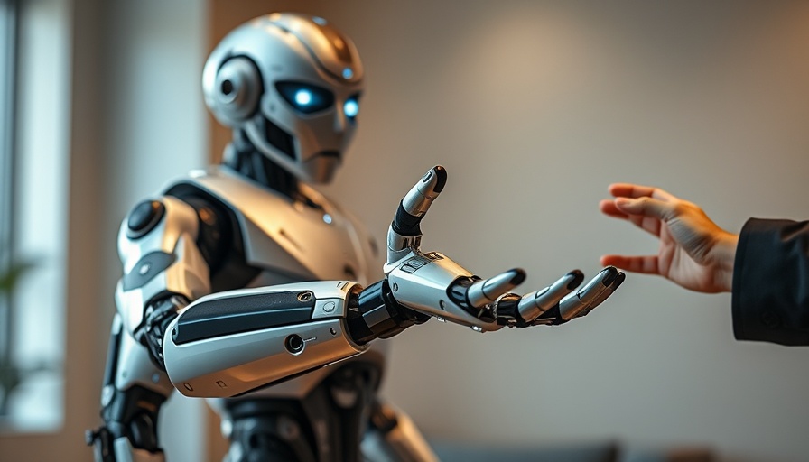 Futuristic humanoid robot and human handshake symbolizing China tech self-sufficiency.