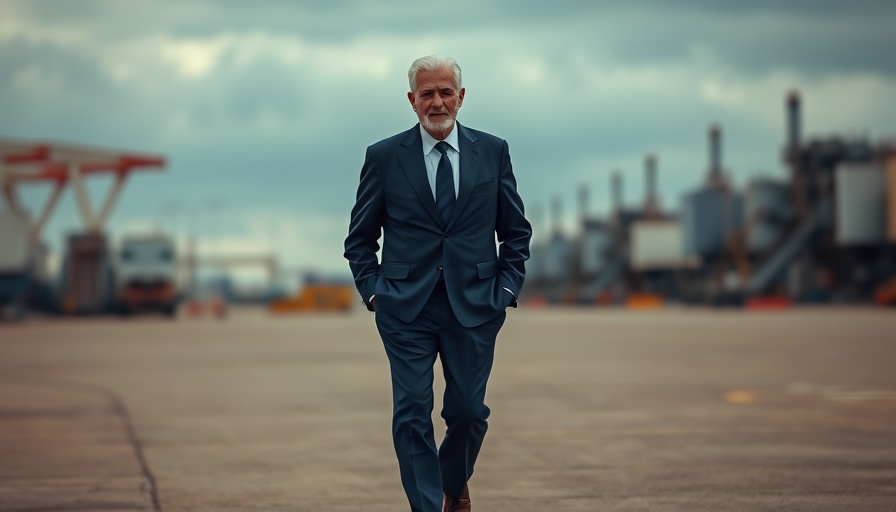 Older man in a suit at an airport, Trump's border crackdown.