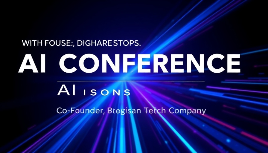 Promotional graphic for AI conference featuring tech co-founder.