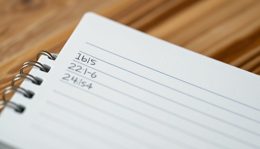 Close-up of a spiral notebook page with numbers and 'Today' header.