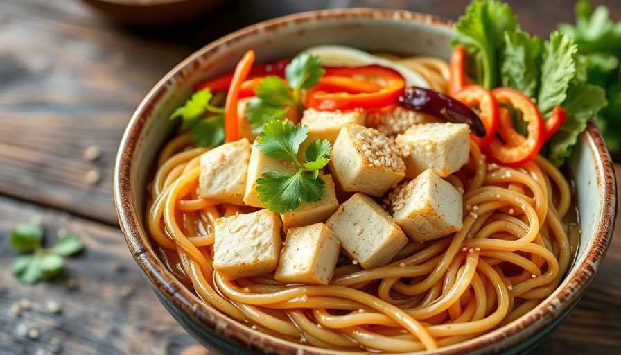 Colorful Soba Noodle Bowl with Tofu and Vegetables