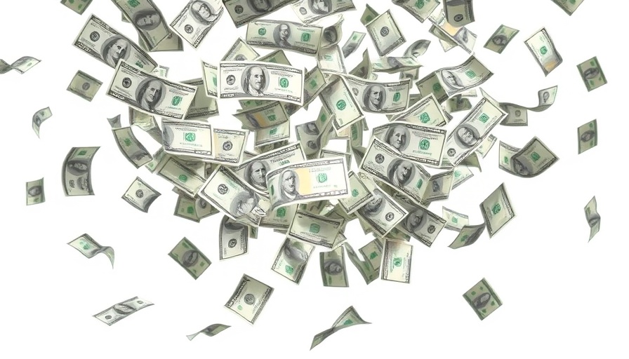 Falling US dollar bills on white background representing Boost Your Net Worth.