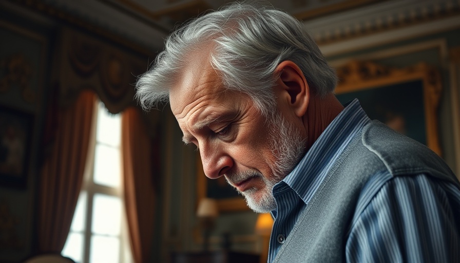 Older man deep in thought suggesting Trump's popularity decline.