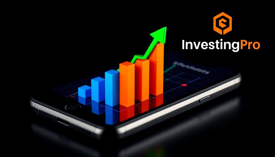 3D chart on smartphone screen with InvestingPro logo.