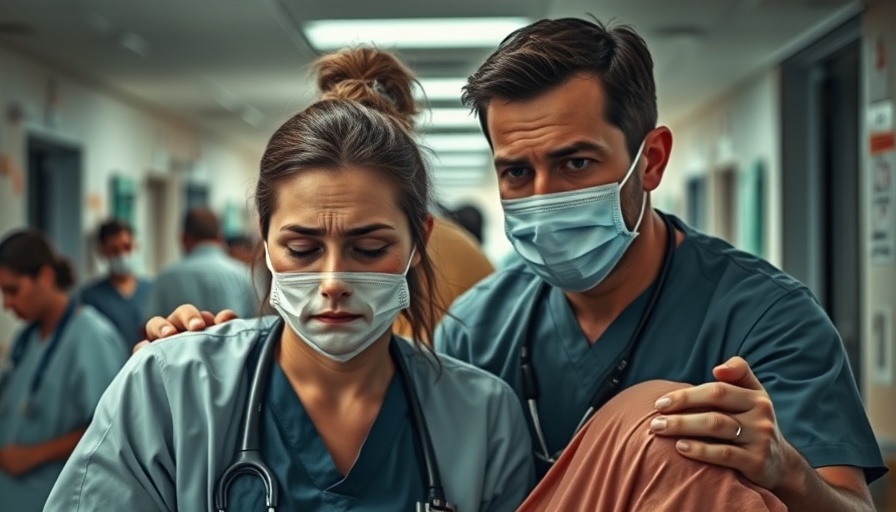 American nursing shortage depicted in hospital scene with injured nurse.