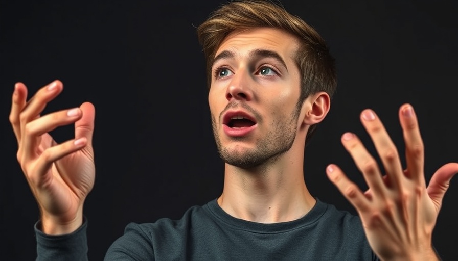 Young man gesturing passionately, inspiring entrepreneurial discussion.