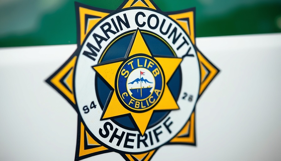 Marin County Sheriff's emblem on vehicle, Marin County school burglaries.