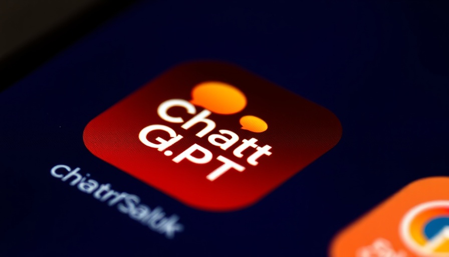ChatGPT app icon close-up on smartphone, dark background.