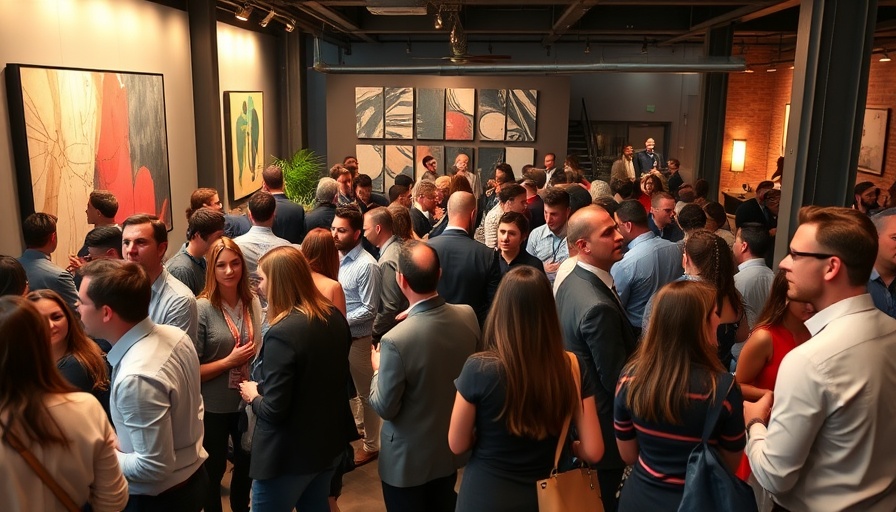 Business startup funding networking event with diverse attendees.