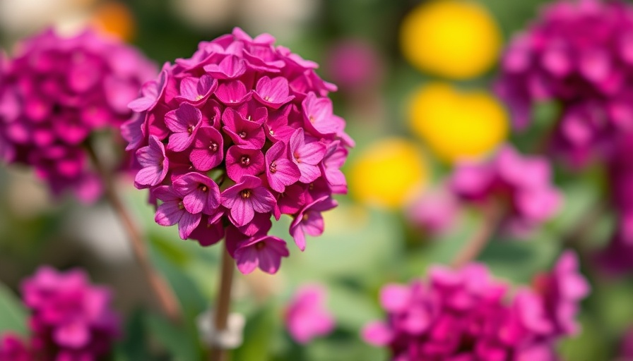 Close-up of Purple Emperor Sedum flowers with magenta blooms.