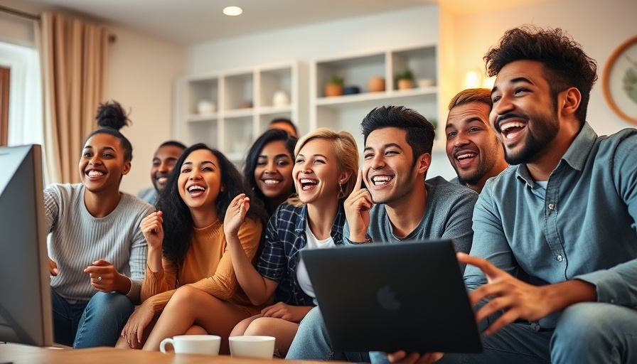 Diverse group watching NBA Finals in cozy living room.