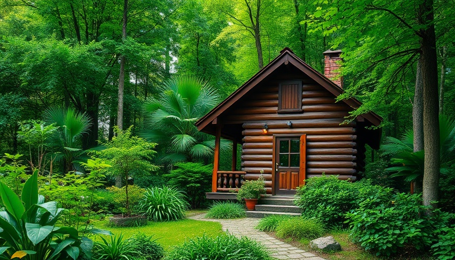 Charming small house nestled in greenery, exemplifying tiny house living.
