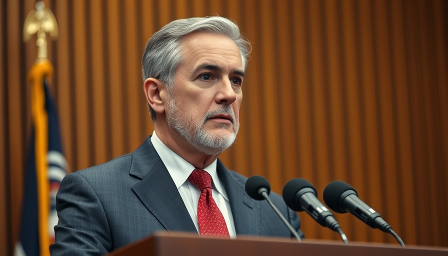 Contemplative man at podium discussing recognizing a Palestinian state.